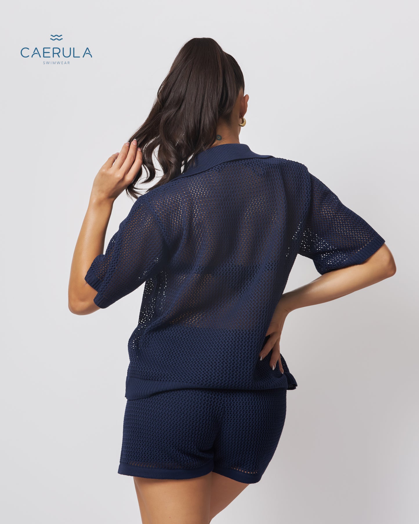 Set de short y blusa tejida