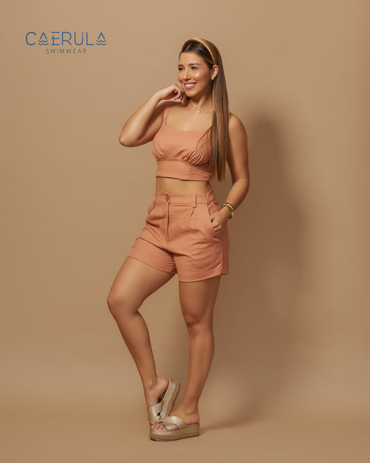 Set Lino short con top