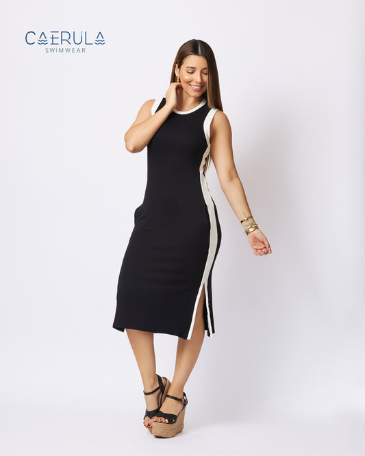 Vestido corto Bicolor negro