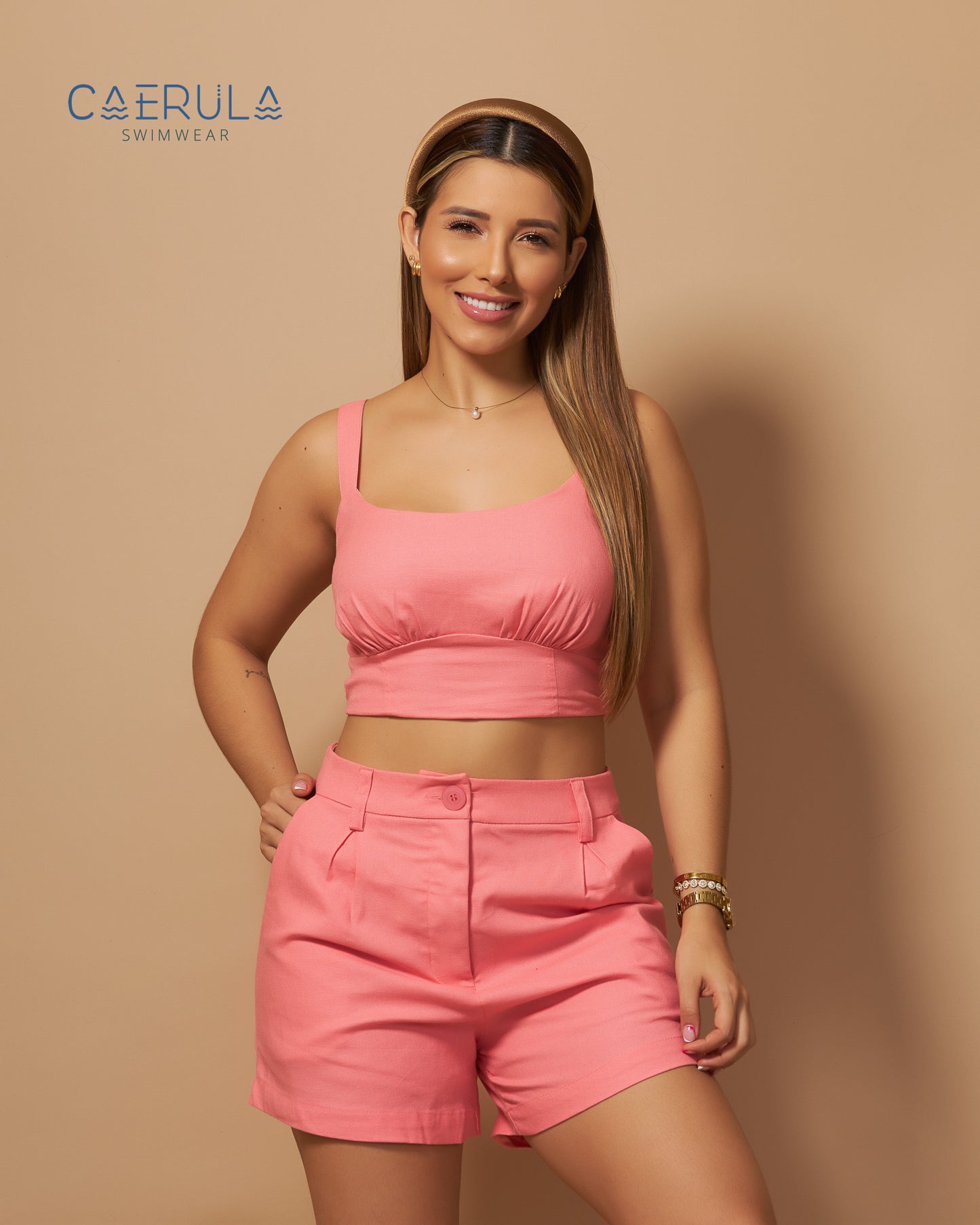 Set Lino short con top