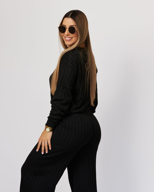 Set Manga larga tejido
