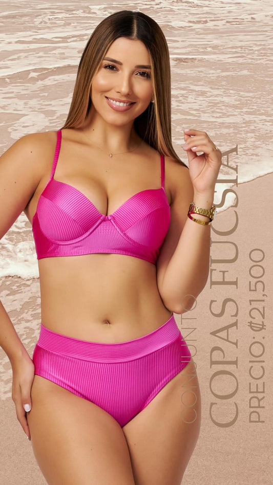 Traje de baño Copas Fucia