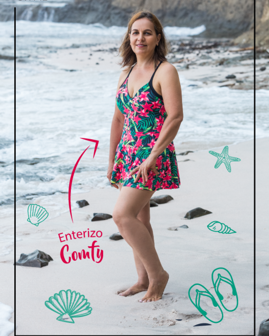 Vestido de baño con falda